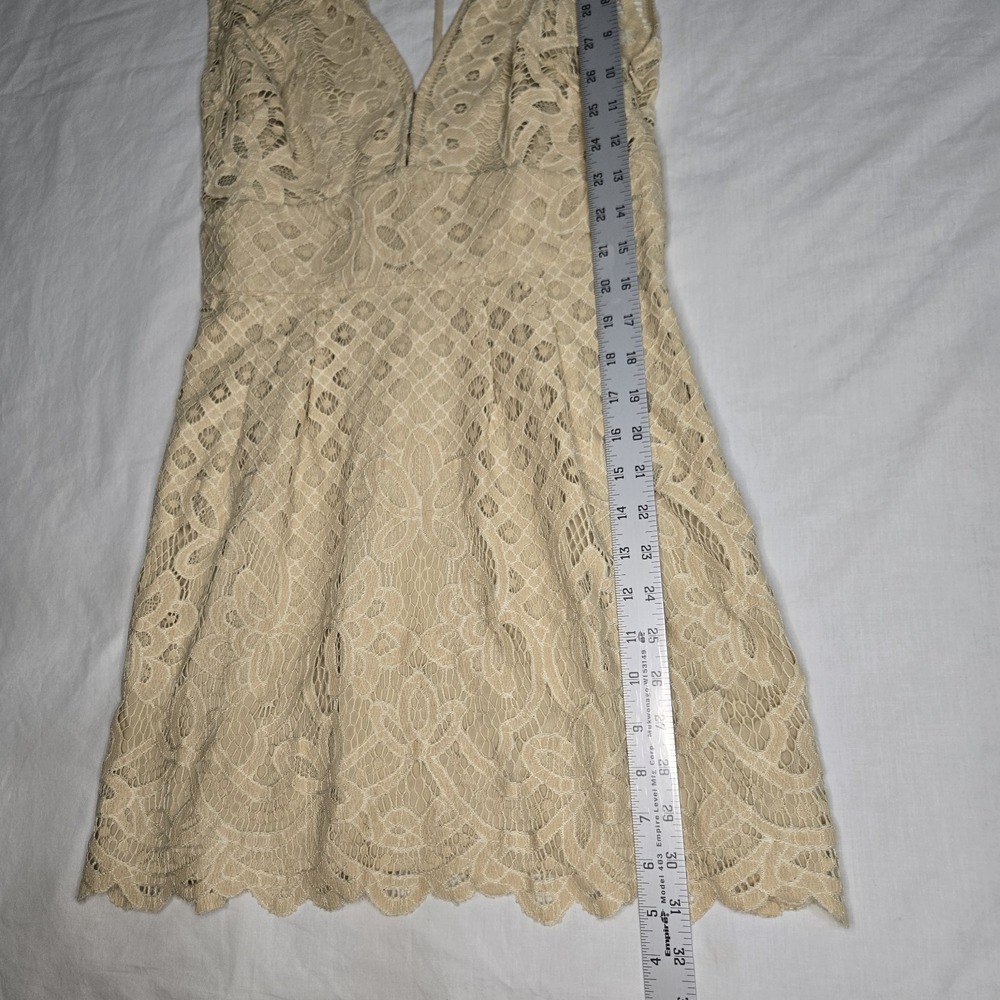 Free People Dress One Million Lovers Lace Mini Dress Size 4 Side Zip Sleeveless - Picture 11 of 12